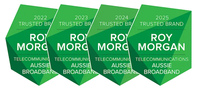 Most Trusted Brand - Telecommunications 2022-2025, Roy Morgan