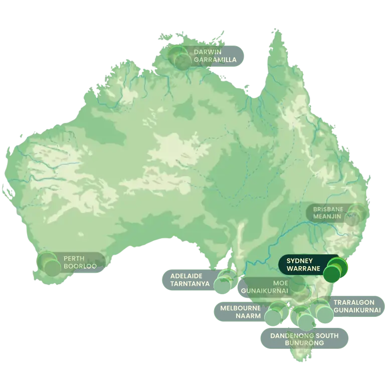 Map of office locations in Australia with Offices in NSW highlighted
